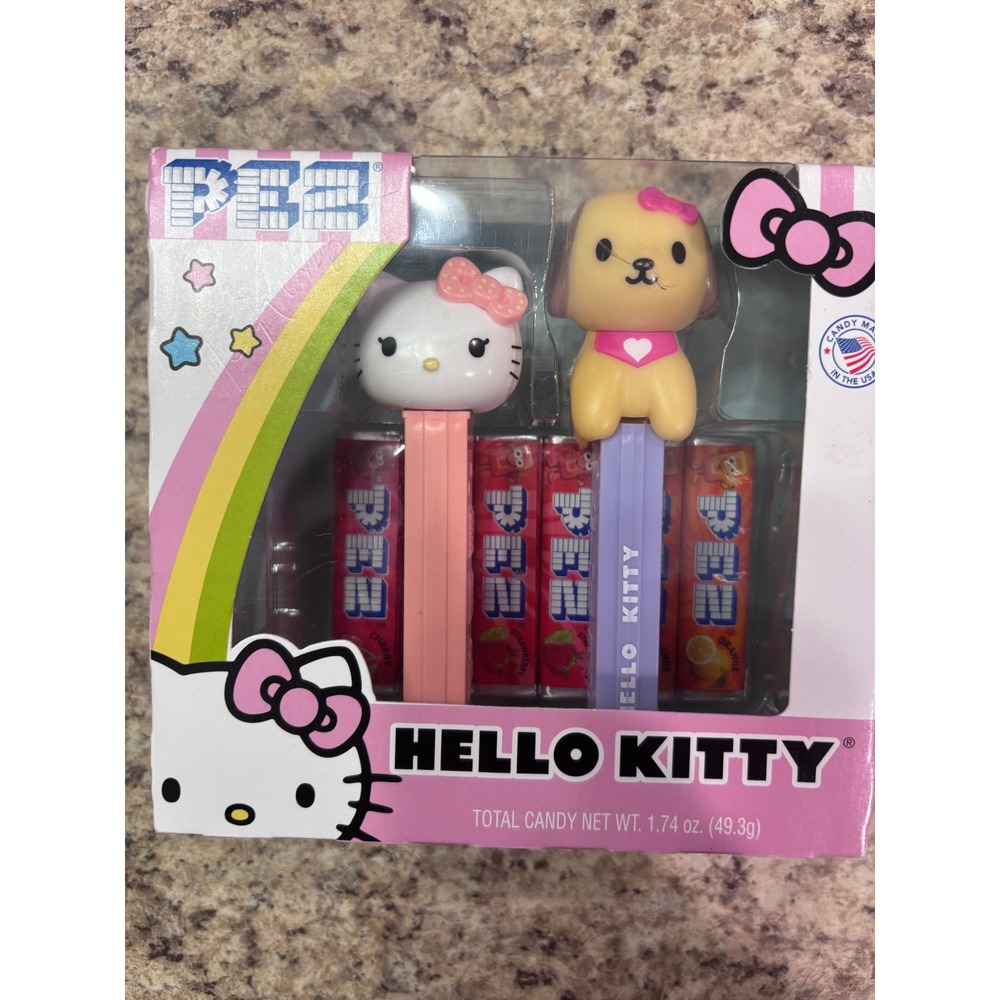 Hello Kitty & Puppy PEZ Candy Dispensers Gift Set with Candy For Kids